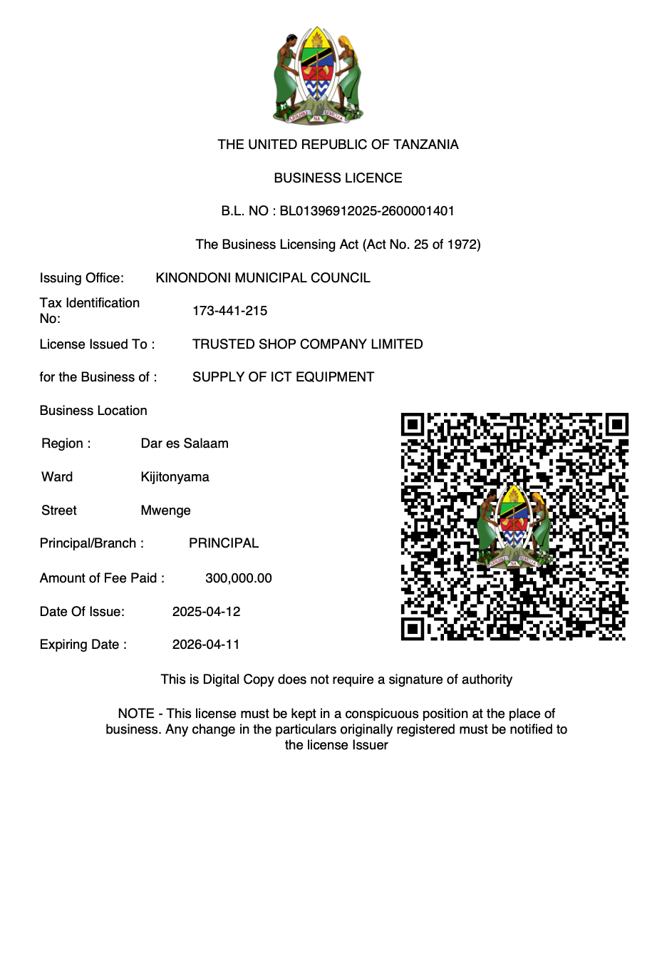 Business License